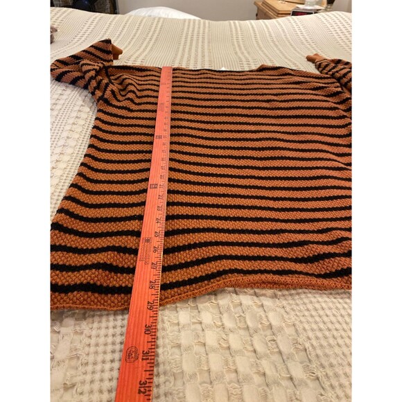 Kirundo Sweater Womens Size Large Oversized Striped Black & Brown Stretchy - Picture 11 of 12
